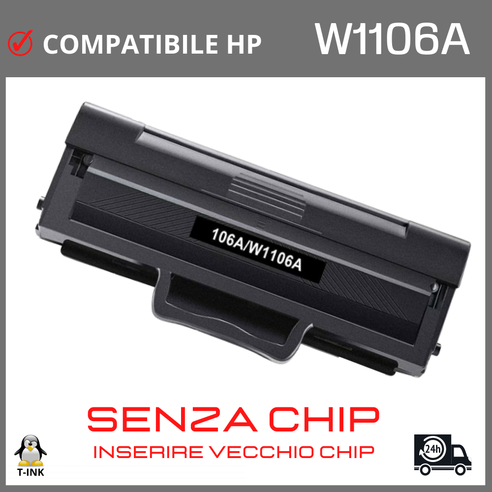 Toner HP W1106A senza Chip compatibile con Laserjet 107 107A 107W 137FNW 135W 130FW